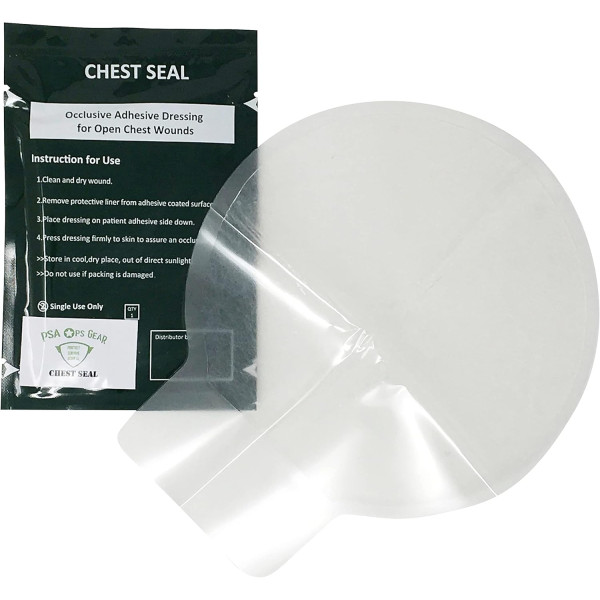Оклюзійна пов'язка-наліпка Chest Seal без клапана торакальна при пневмотораксі (невентильована)